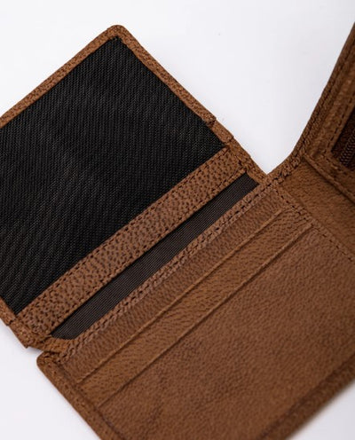 Rusty Busted Leather Wallet.