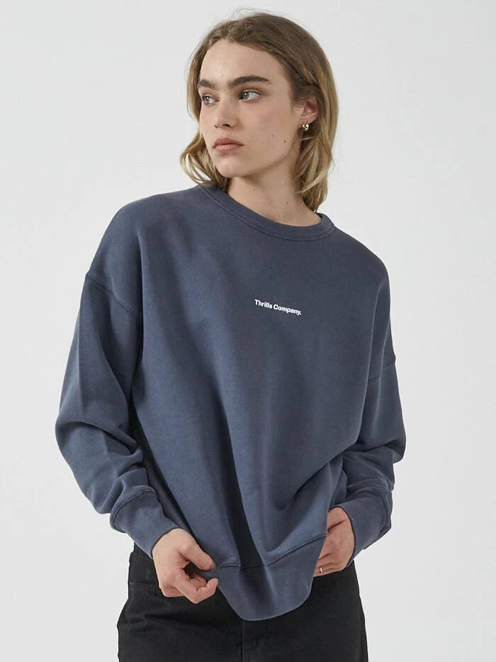 Thrills Infantry Slouch Crew Marine Blue