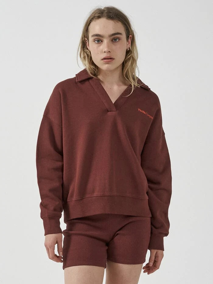 Thrills Density Slouch Fleece Polo Port
