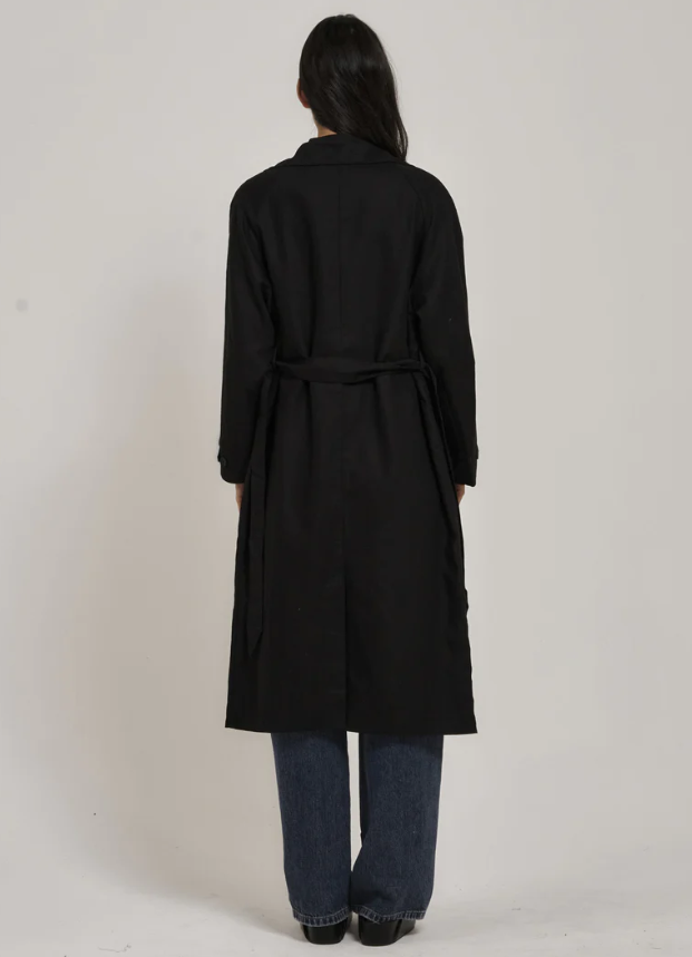 Thrills Discovery Trench Coat Black