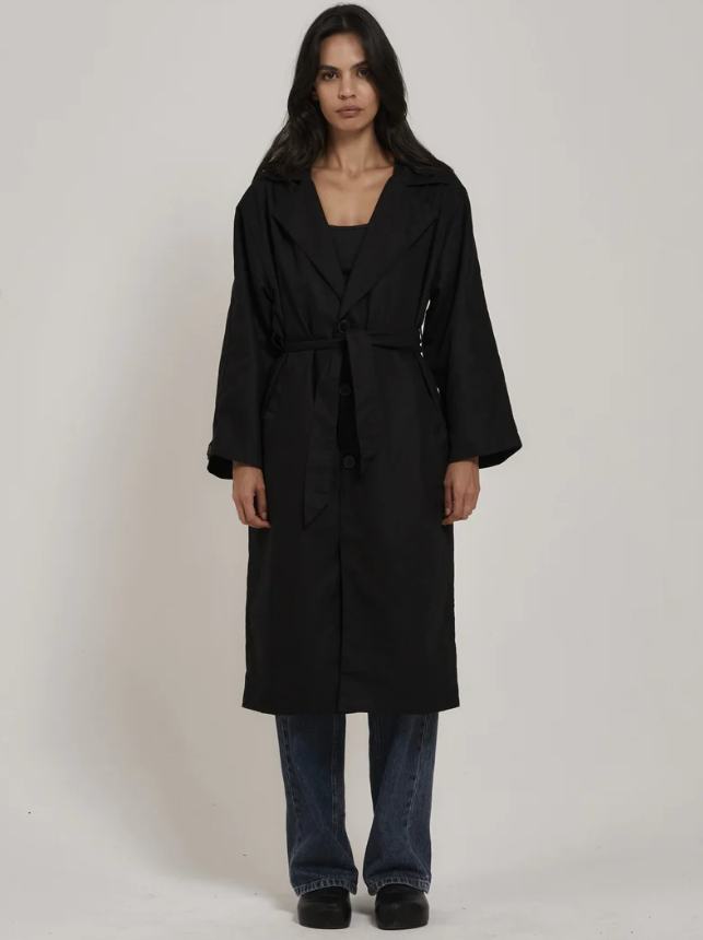 Thrills Discovery Trench Coat Black
