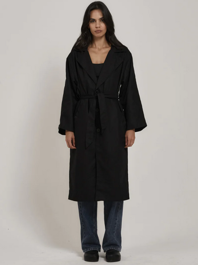Thrills Discovery Trench Coat Black