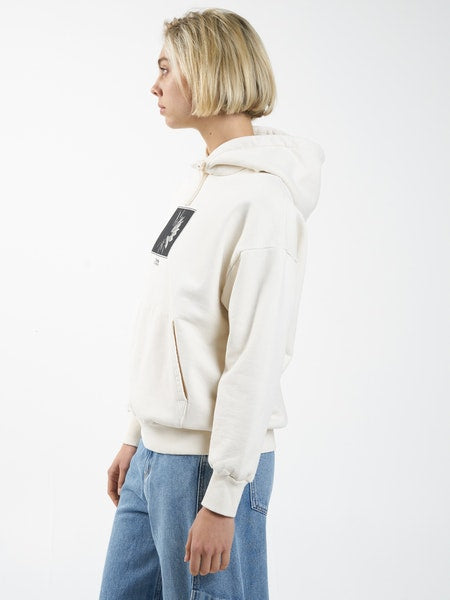 Thrills Dark Lily Fleece Hood - Heritage White