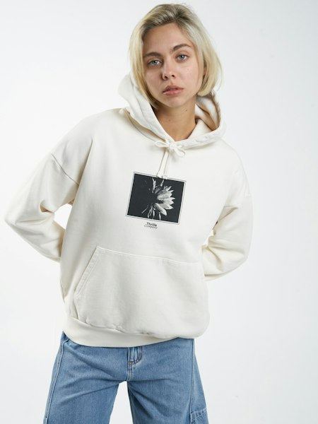 Thrills Dark Lily Fleece Hood - Heritage White