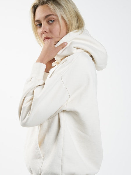 Thrills Dark Lily Fleece Hood - Heritage White