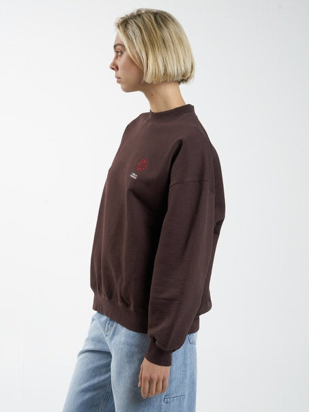 Thrills Natural Occurrences Oversized Crew - Chocolate Plum