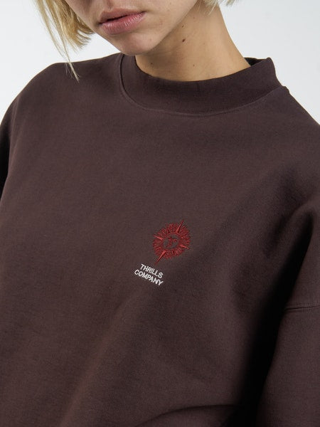 Thrills Natural Occurrences Oversized Crew - Chocolate Plum