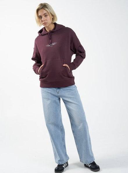 Thrills Easy Going Fleece Hood - Wine
