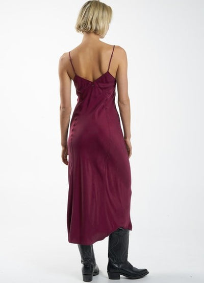 Thrills Chelsea Full Length Slip Dress - Wine