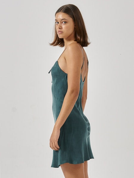 Thrills Fairmont Mini Slip Dress - Jasper Green