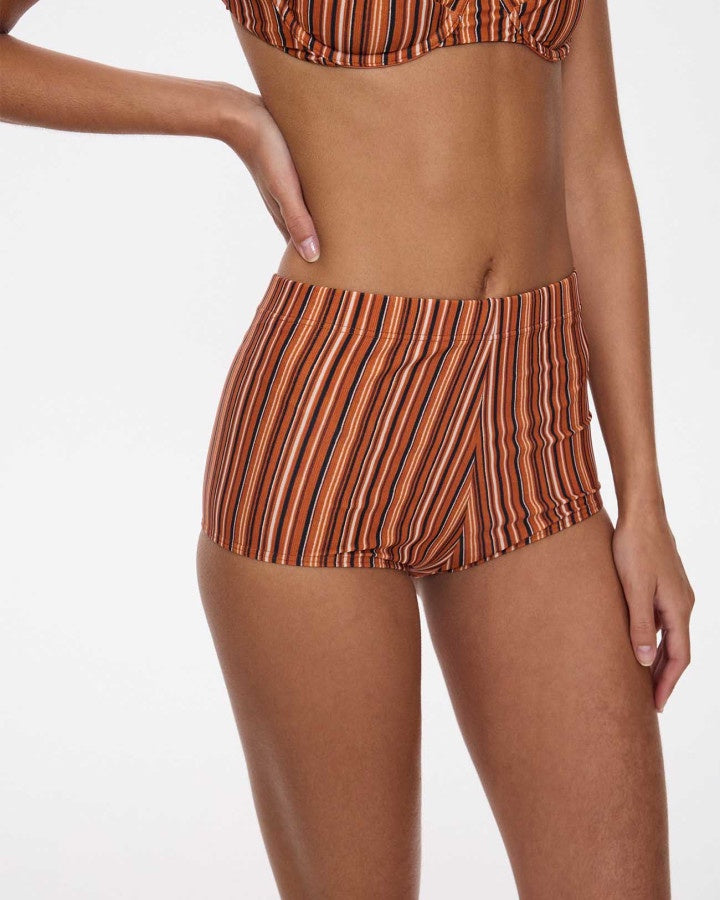 Thrills Aftersun Stripe Boy Leg Bikini Bottom
