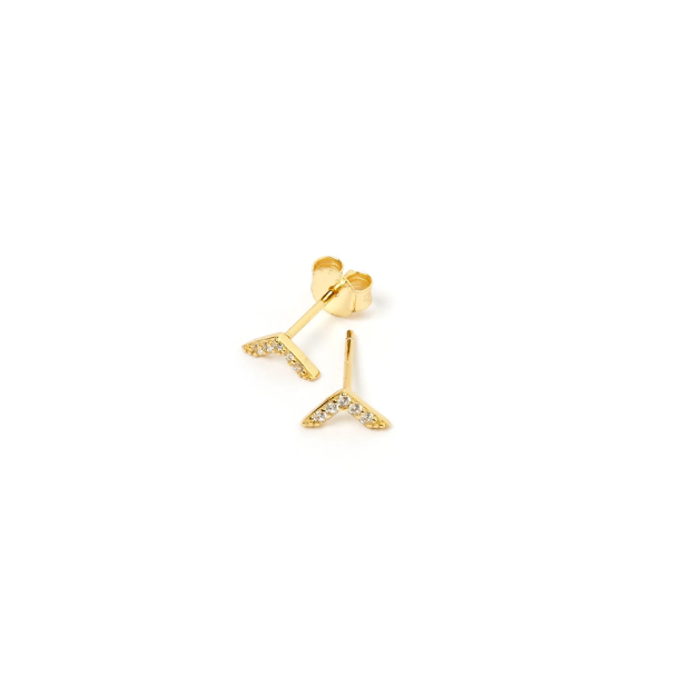 Arms Of Eve Arrow Gold and Zircon Stud Earrings