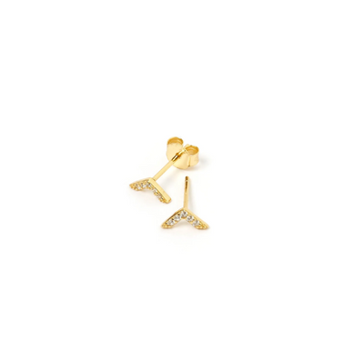 Arms Of Eve Arrow Gold and Zircon Stud Earrings