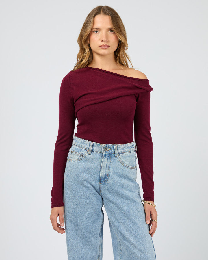 Silent Theory Ashton Knit Layered L/S Top