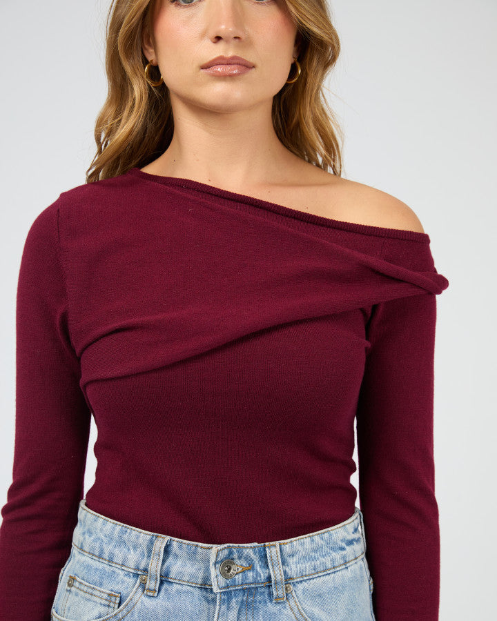 Silent Theory Ashton Knit Layered L/S Top
