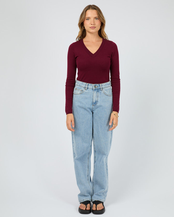 Silent Theory Ashton Knit Vee L/S Top
