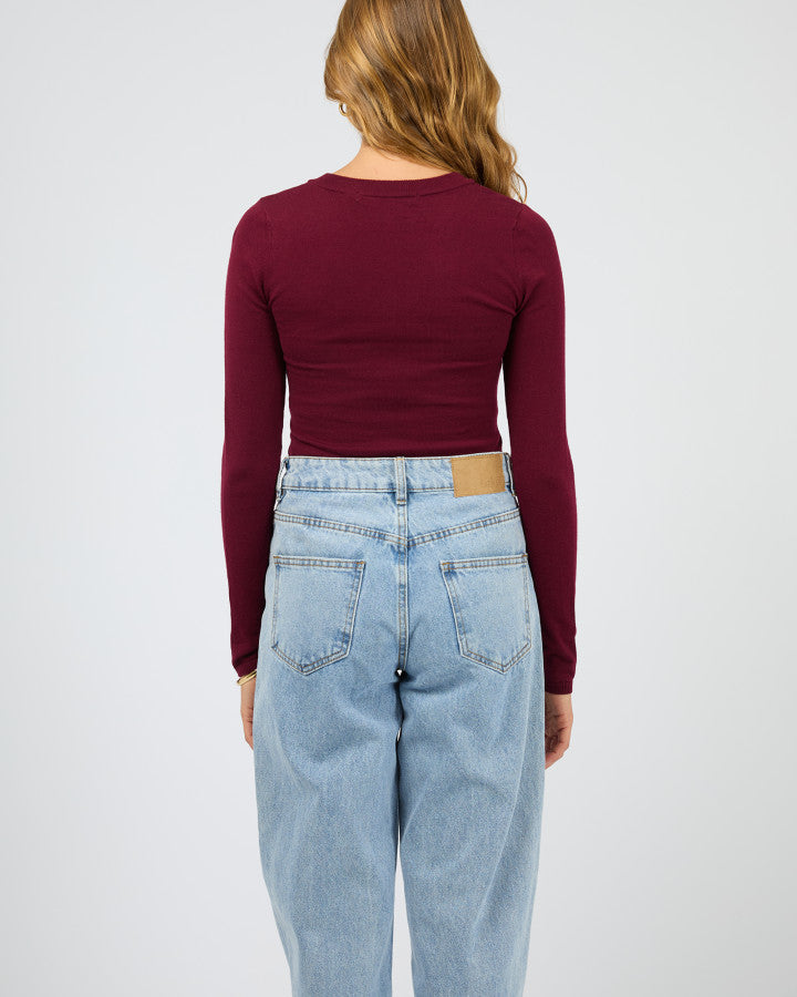 Silent Theory Ashton Knit Vee L/S Top