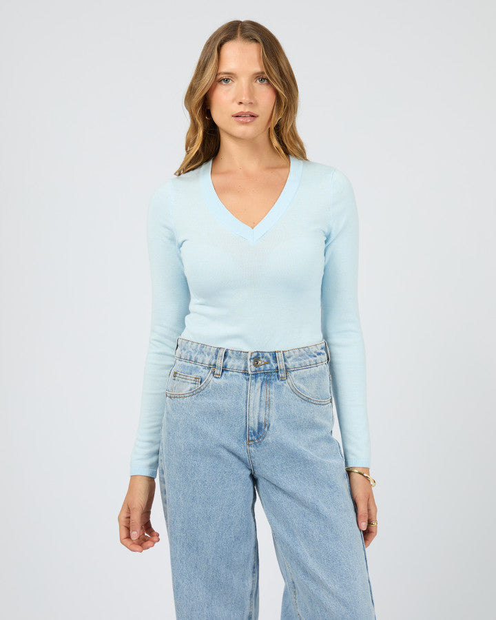 Silent Theory Ashton Knit Vee L/S Top