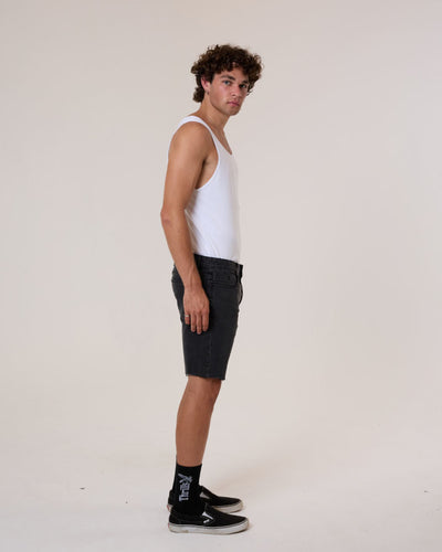 Thrills Bones Denim Short - Ash Black
