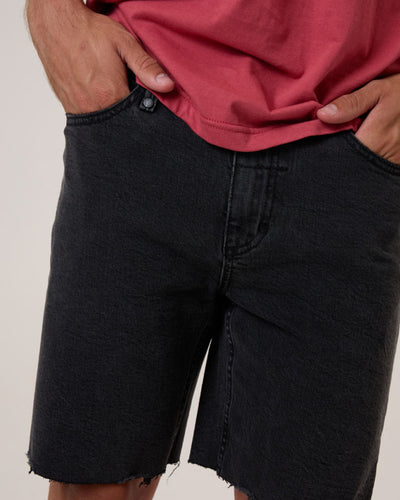 Thrills Bones Denim Short - Ash Black