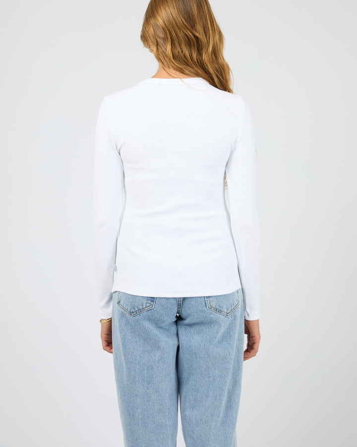 Silent Theory Button Up Long Sleeve Tee White