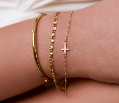 Arms of Eve Cross Charm Bracelet - Stone