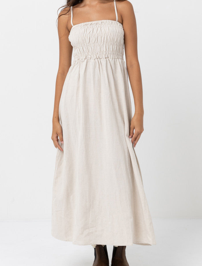Rhythm Classic Shirred Midi Dress