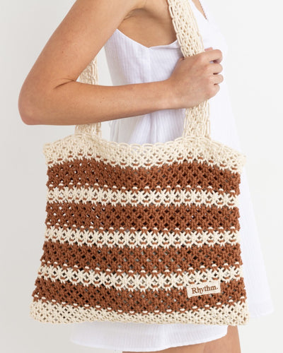 Rhythm Cove Stripe Crochet Tote Bag