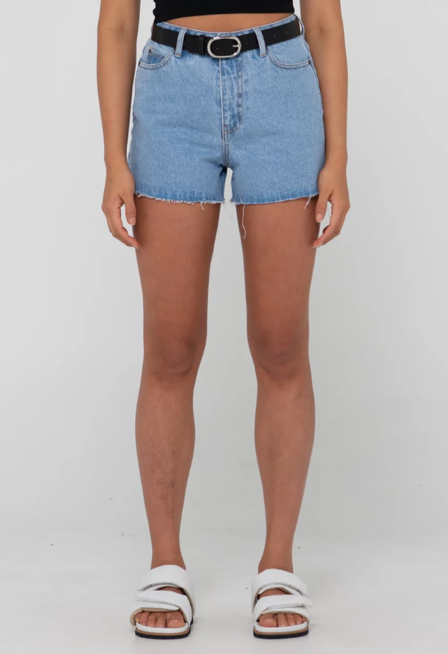 Rusty Malta High Rise Denim Short