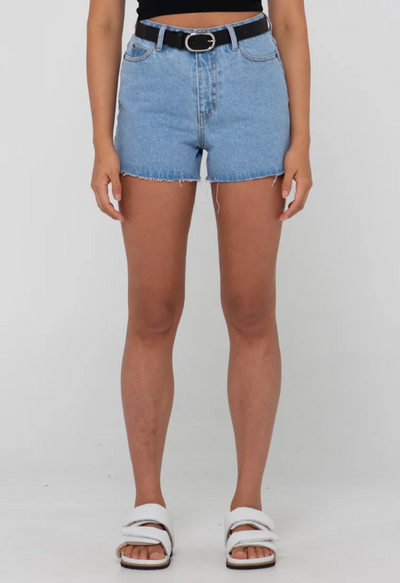 Rusty Malta High Rise Denim Short