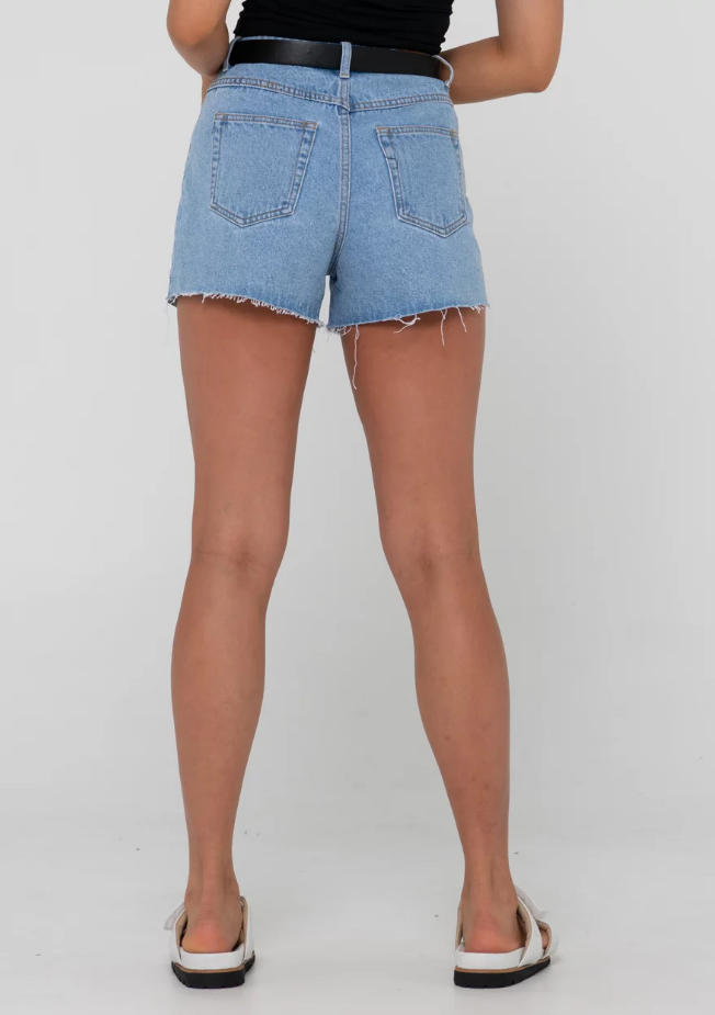 Rusty Malta High Rise Denim Short