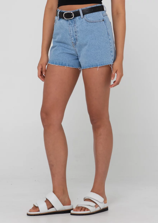 Rusty Malta High Rise Denim Short