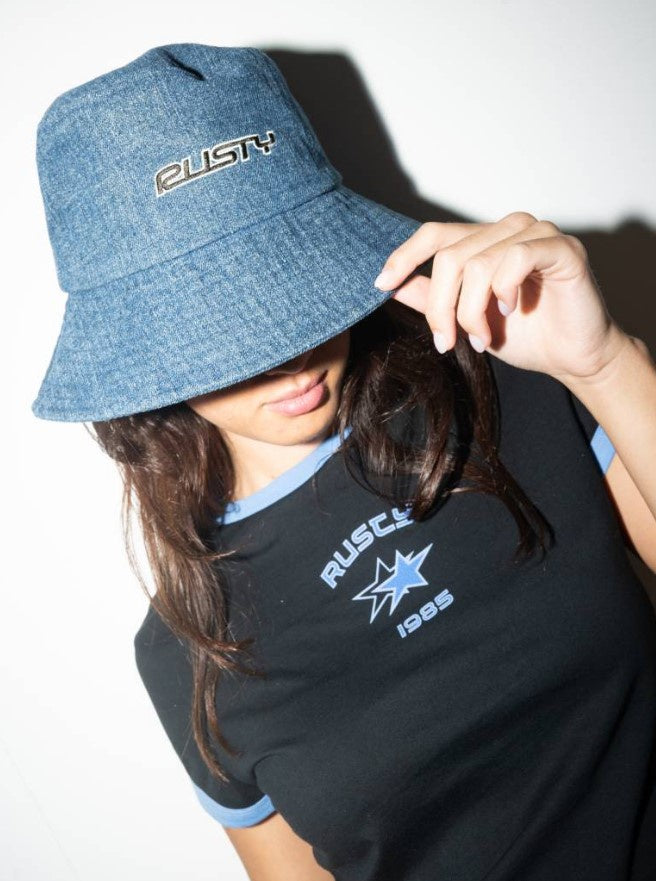 Rusty Miss Me Denim Bucket Hat