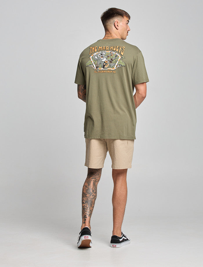 The Mad Hueys Drop Bear | Ss Tee - Olive