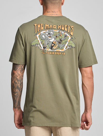 The Mad Hueys Drop Bear | Ss Tee - Olive