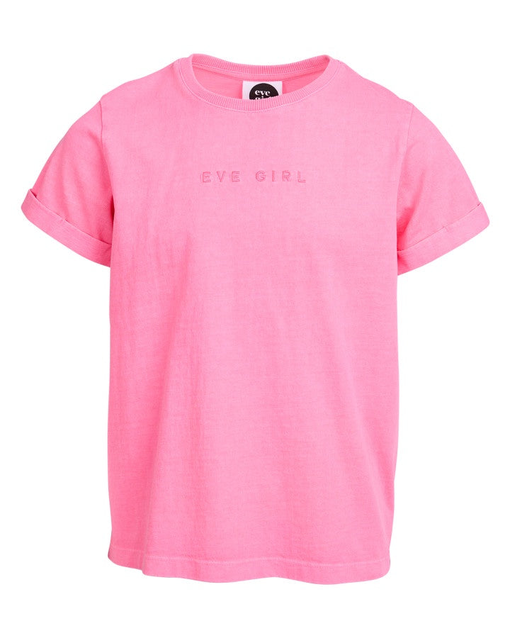 Eve Girl Washed Tee Neon Rose (Size 3-7)