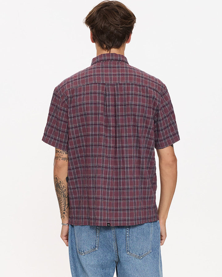 Thrills Excitement Excitement Check Short Sleeve Cropped Shirt