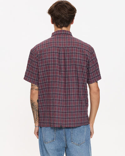 Thrills Excitement Excitement Check Short Sleeve Cropped Shirt