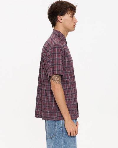 Thrills Excitement Excitement Check Short Sleeve Cropped Shirt