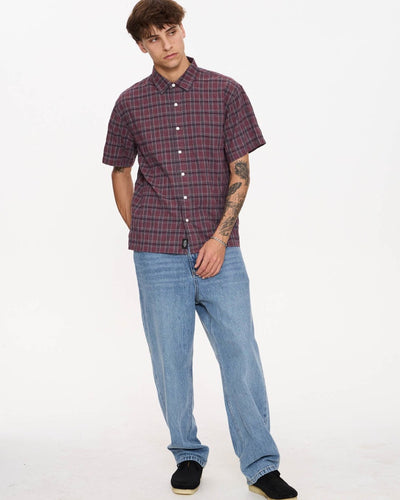 Thrills Excitement Excitement Check Short Sleeve Cropped Shirt