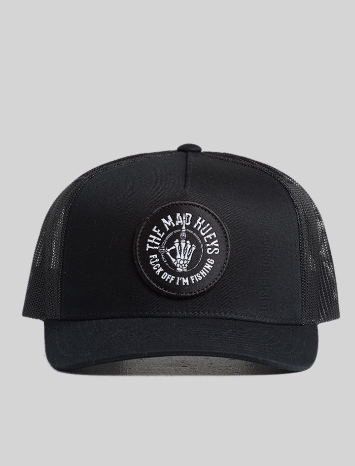 The Mad Hueys FK Off I'm Fishing | Twill Trucker- Black