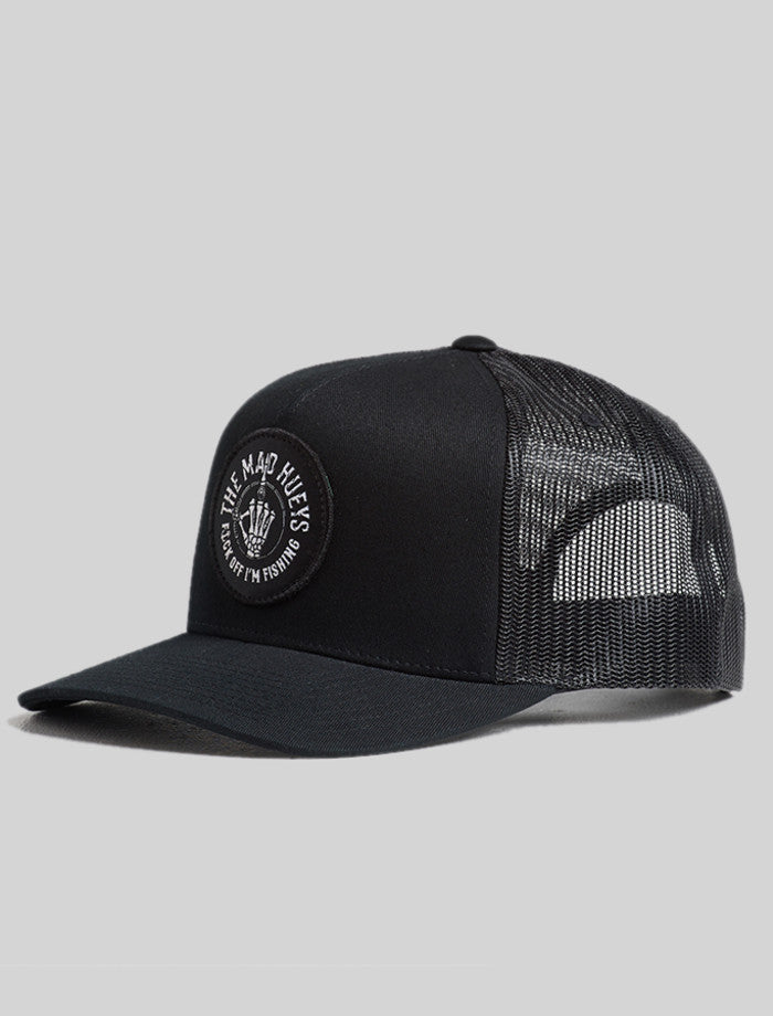 The Mad Hueys FK Off I'm Fishing | Twill Trucker- Black