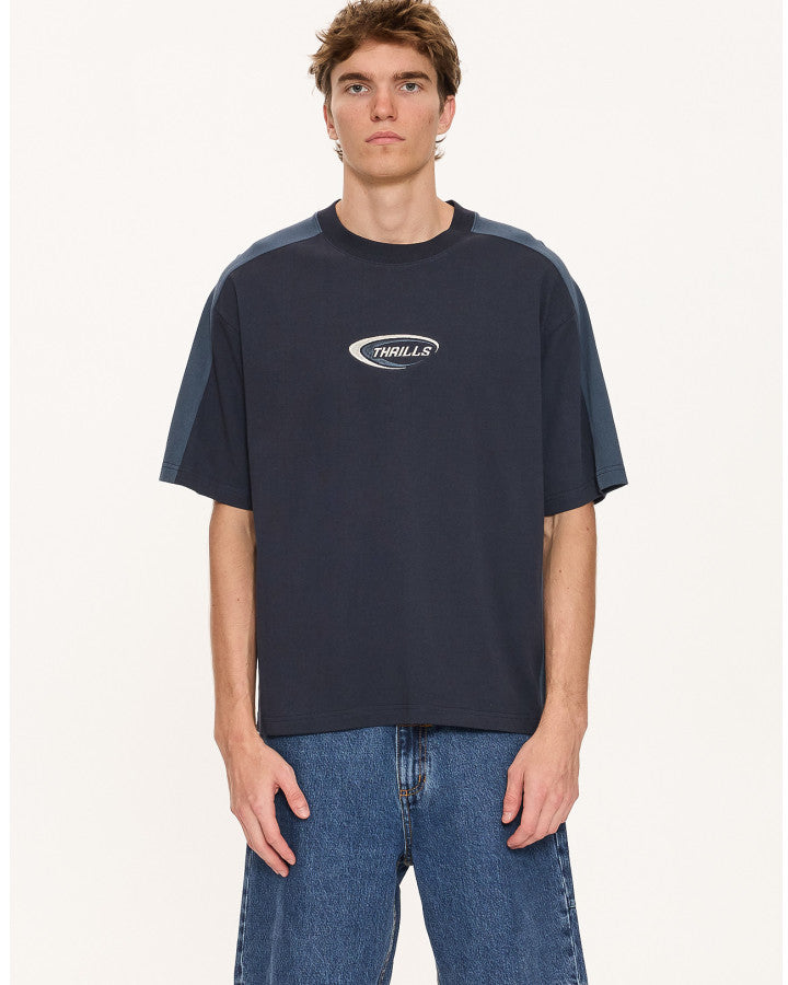Thrills Fusion Panel Box Fit Oversize Cropped Tee
