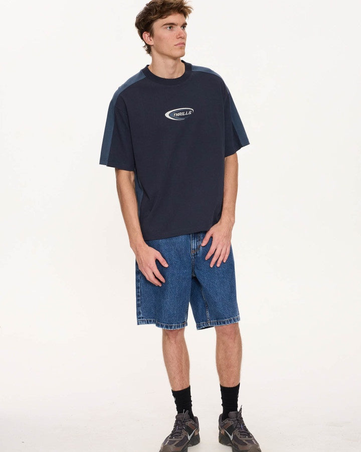 Thrills Fusion Panel Box Fit Oversize Cropped Tee