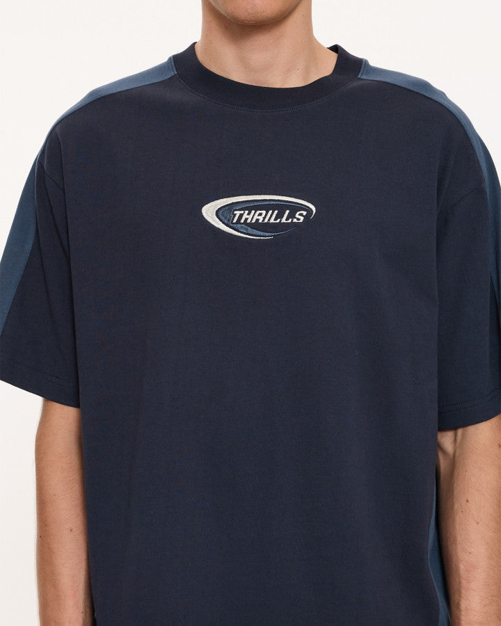 Thrills Fusion Panel Box Fit Oversize Cropped Tee