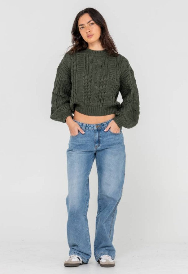Rusty Folktale Crop Chunky Knit