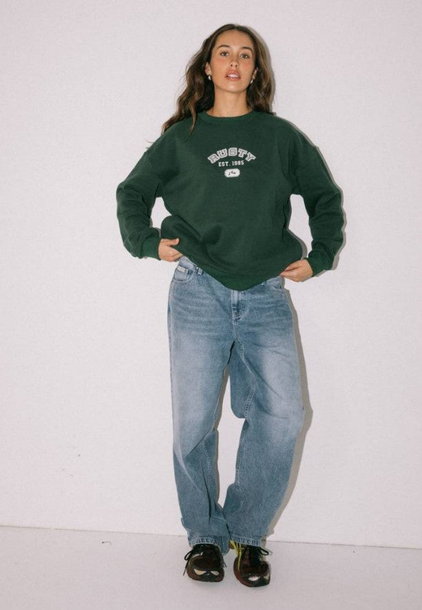 Rusty College Dropout Oversized Crew Fleece
