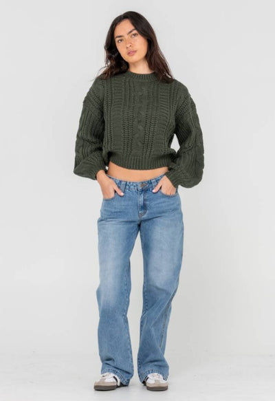 Rusty Folktale Crop Chunky Knit
