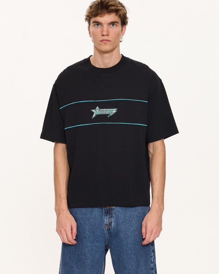 Thrills Heavy Static Piping Box Fit Oversize Cropped Tee