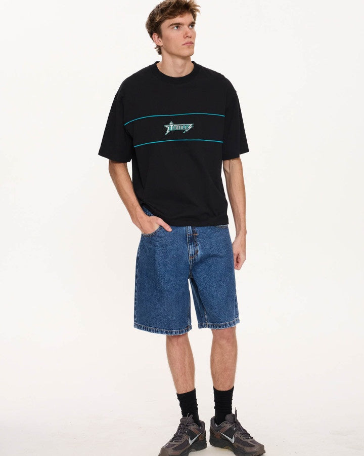 Thrills Heavy Static Piping Box Fit Oversize Cropped Tee
